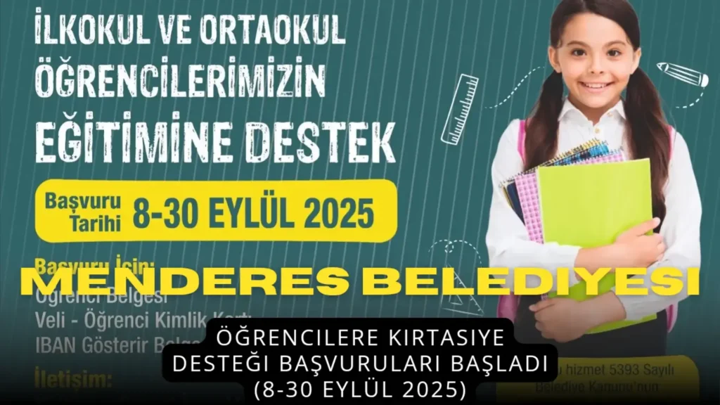 Öğrencilere Kırtasiye Desteği Başvuruları Başladı (8-30 Eylül 2025)