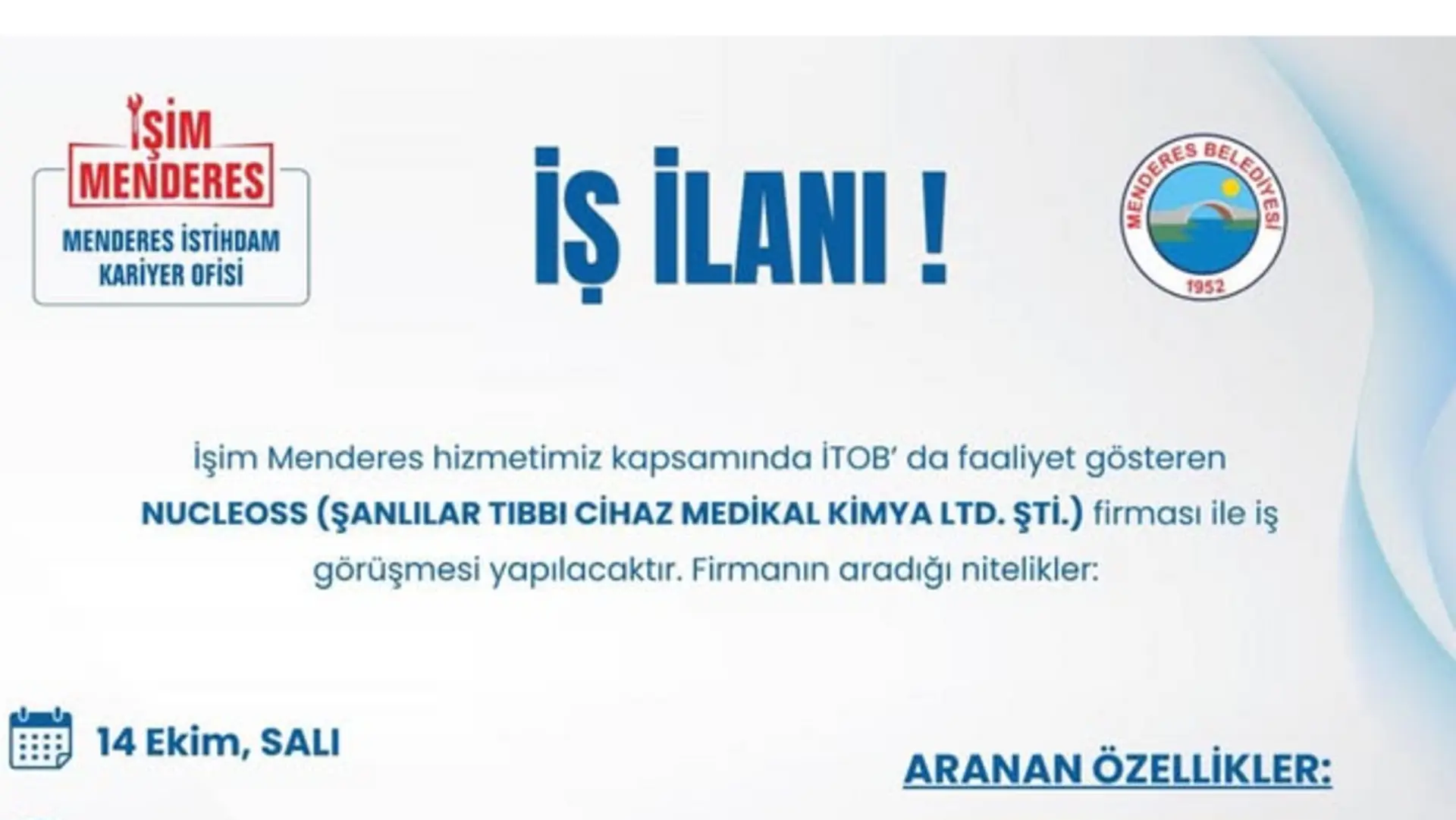 Isim Menderesten Yeni Is Firsati