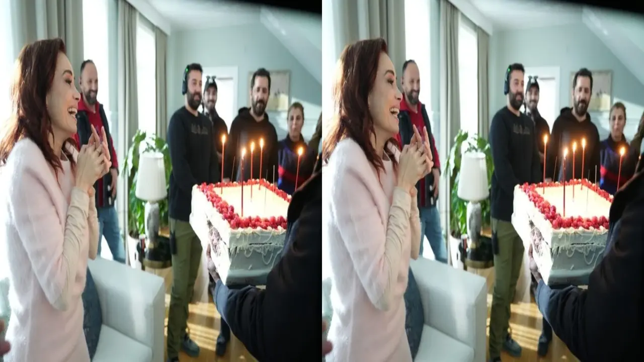 Özgü Namal’a Kıskanmak setinde d