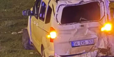 Cizre İdil karayolunda hafif ticari araç şarampole yuvarlandı