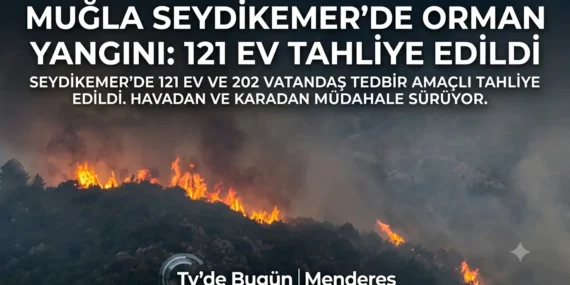 Muğla’nın Seydikemer ilçesinde orman yangını nedeniyle 121 ev tahliye edildi